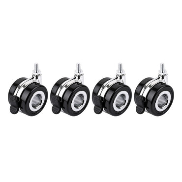HomeRack 2,5-Zoll-(60-mm)-Lenkrollen-Set mit Bremse, 4 Rollen, M8-Gewinde, 65 kg pro Rolle