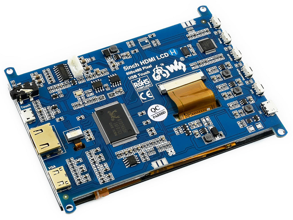 5inch Capacitive Touch Screen LCD (H), 800×480, HDMI, Various Systems Support