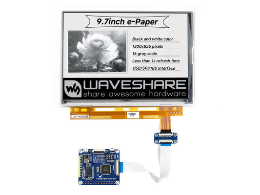 1200x825, 9.7inch E-Ink display HAT for Raspberry Pi