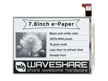 1872×1404, 7.8inch E-Ink display HAT for Raspberry Pi