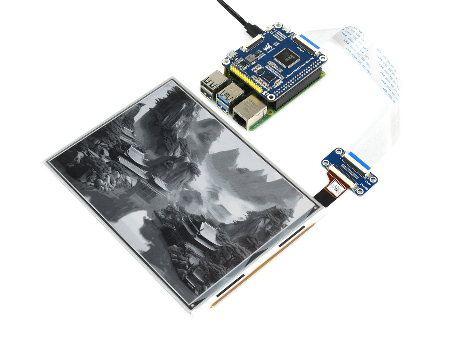 1872×1404, 7.8inch E-Ink display HAT for Raspberry Pi