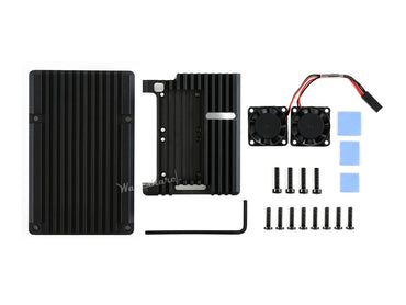 Aluminium Alloy Case for Raspberry Pi 4, Dual Cooling Fans