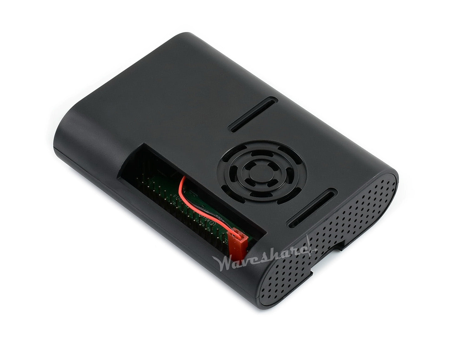 Black ABS Case for Raspberry Pi 4, with Cooling Fan