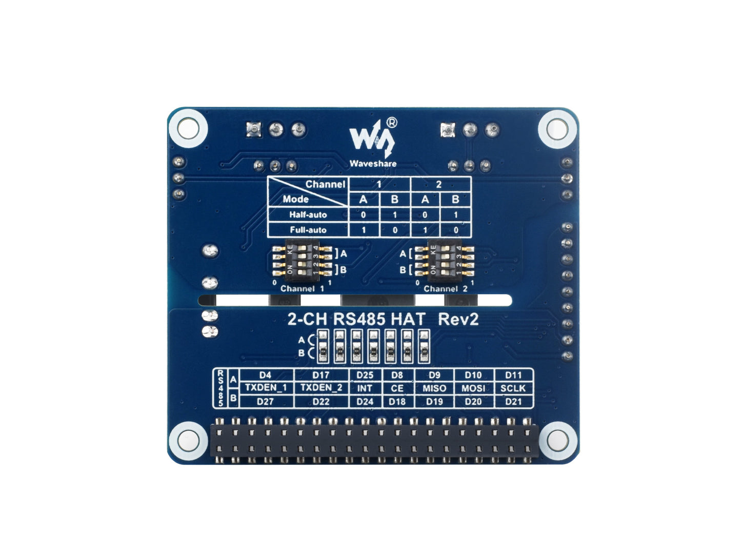2-Channel Isolated RS485 Expansion HAT for Raspberry Pi