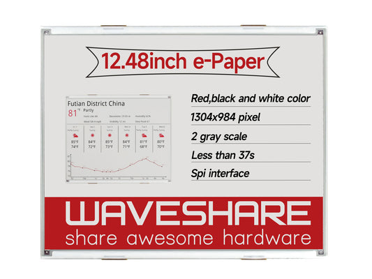 1304×984, 12.48inch E-Ink raw display, red/black/white three-color