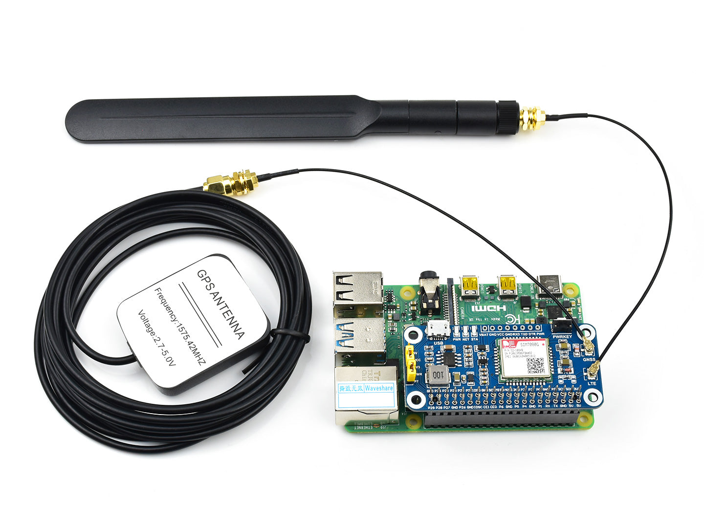 NB-IoT / Cat-M(eMTC) / GNSS HAT for Raspberry Pi, Globally Applicable