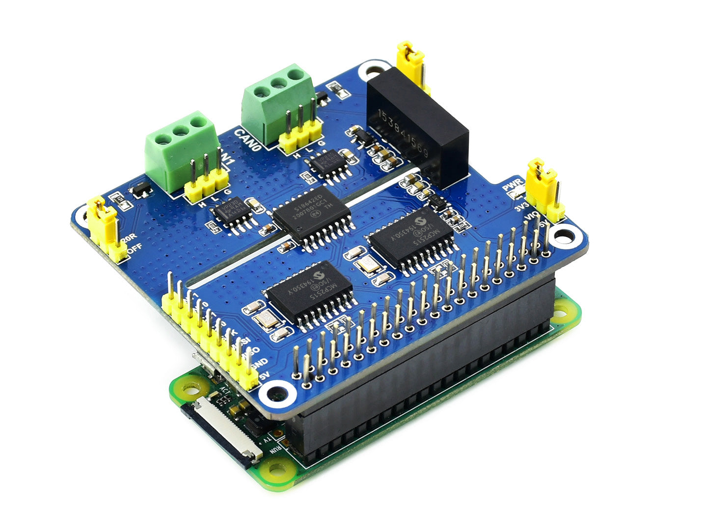 2-Channel Isolated CAN Expansion HAT for Raspberry Pi, Dual Chips Solution