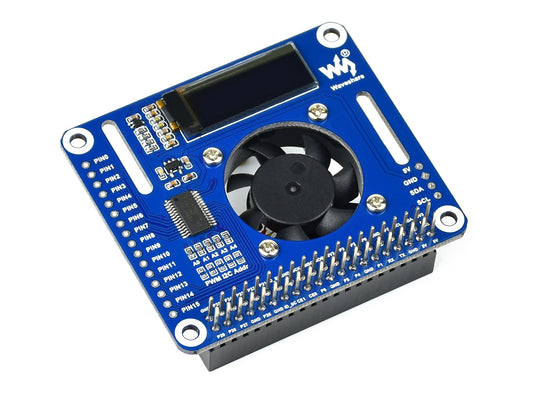 PWM Controlled Fan HAT for Raspberry Pi, I2C, Temperature Monitor