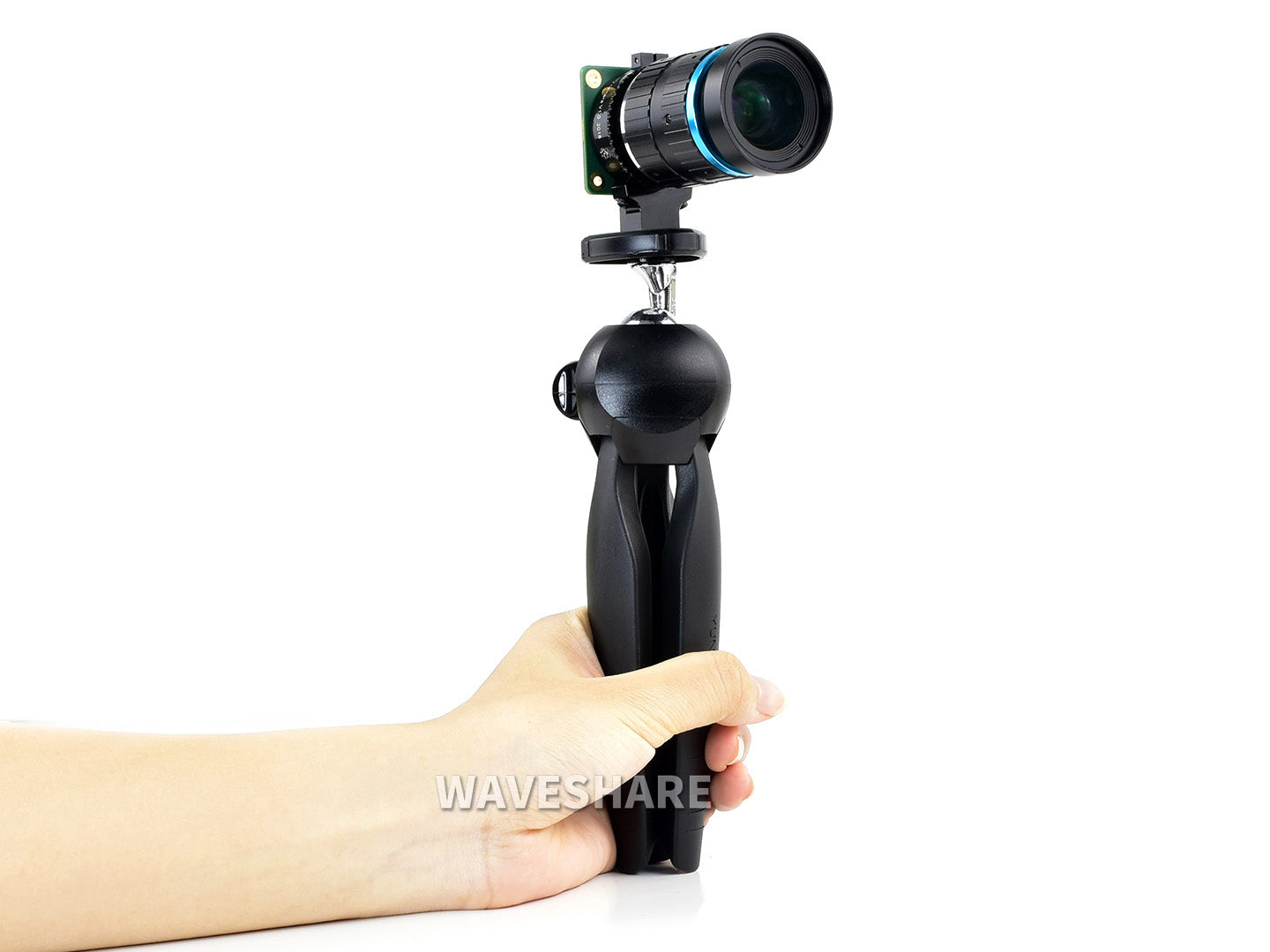 Portable mini tripod, 360° rotation, ideal for Raspberry Pi HQ Camera