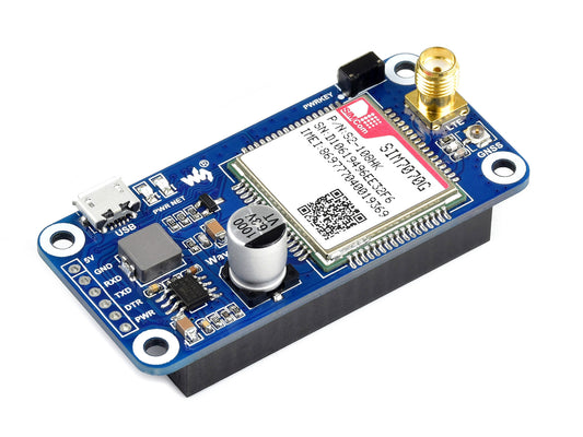 SIM7070G NB-IoT / Cat-M / GPRS / GNSS HAT for Raspberry Pi, global band support