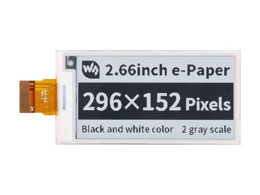 296×152, 2.66inch e-Paper E-Ink Raw Display Panel, Black / White