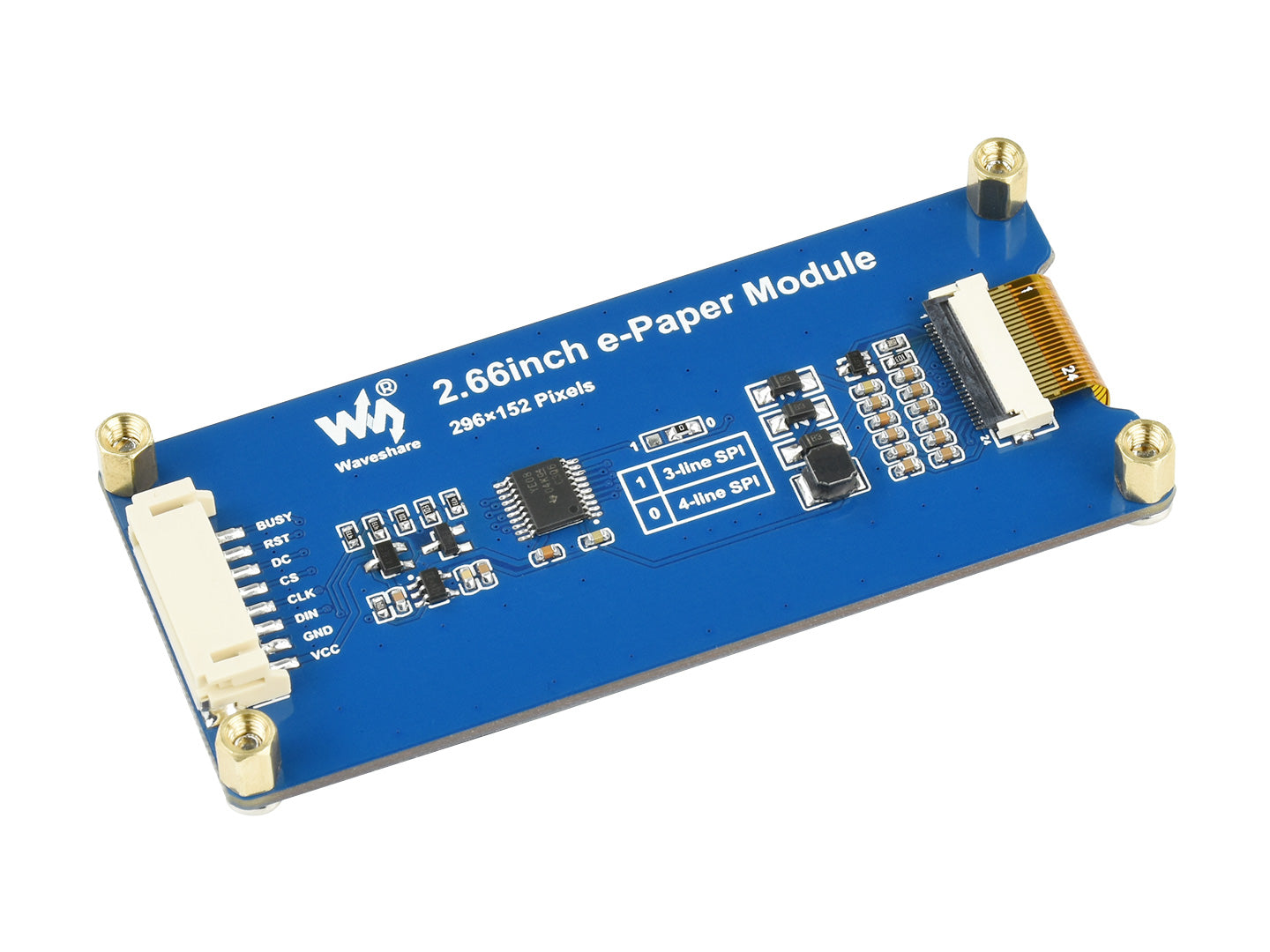2.66inch E-Paper E-Ink Display Module (B), 296×152, Red / Black / White, SPI