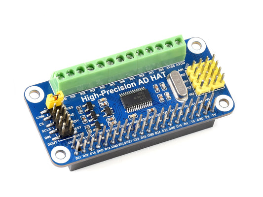 High-Precision AD HAT For Raspberry Pi, ADS1263 10-Ch 32-Bit ADC