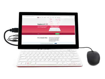 Raspberry Pi 400 with Third-Party Accessories, and 13.3inch HDMI Touch Display
