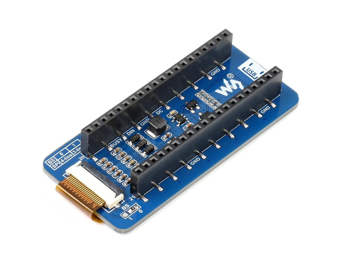 2.13inch E-Paper E-Ink Display Module for Raspberry Pi Pico, 250×122, Black / White, SPI