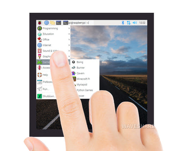 4inch Square Capacitive Touch Screen LCD (C) for Raspberry Pi, 720×720, DPI, IPS, Toughened Glass Cover, Low Power