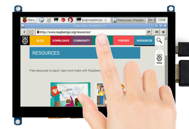 5inch Capacitive Touch Screen LCD (H) Slimmed-down Version, 800×480, HDMI, Toughened Glass Panel, Low Power