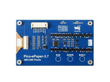 3.7inch E-Paper E-Ink Display Module for Raspberry Pi Pico, 480×280, Black / White, 4 Grayscale, SPI