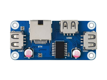 Ethernet / USB HUB HAT (B) for Raspberry Pi Series, 1x RJ45, 3x USB 2.0