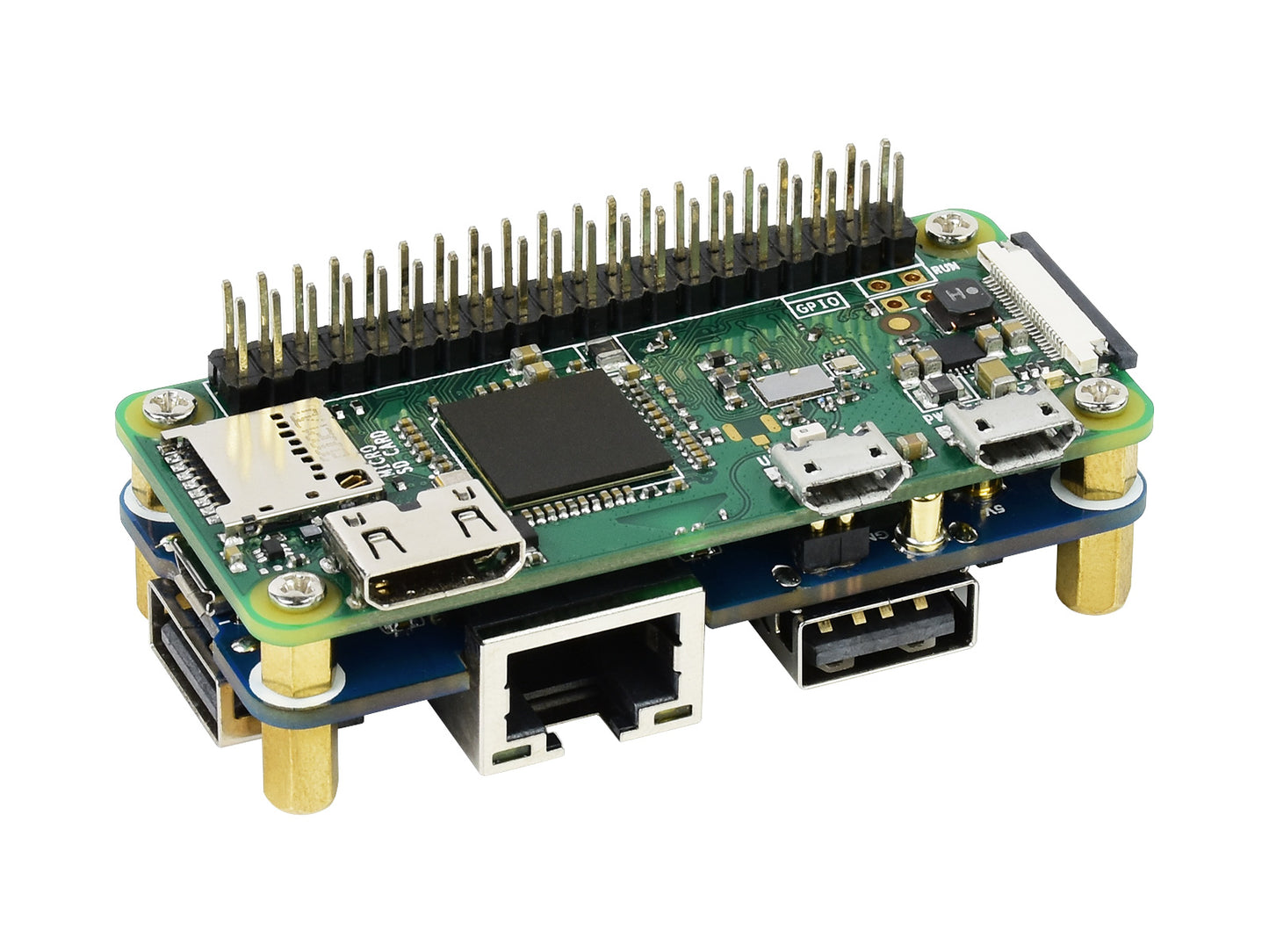 Ethernet / USB HUB HAT (B) for Raspberry Pi Series, 1x RJ45, 3x USB 2.0