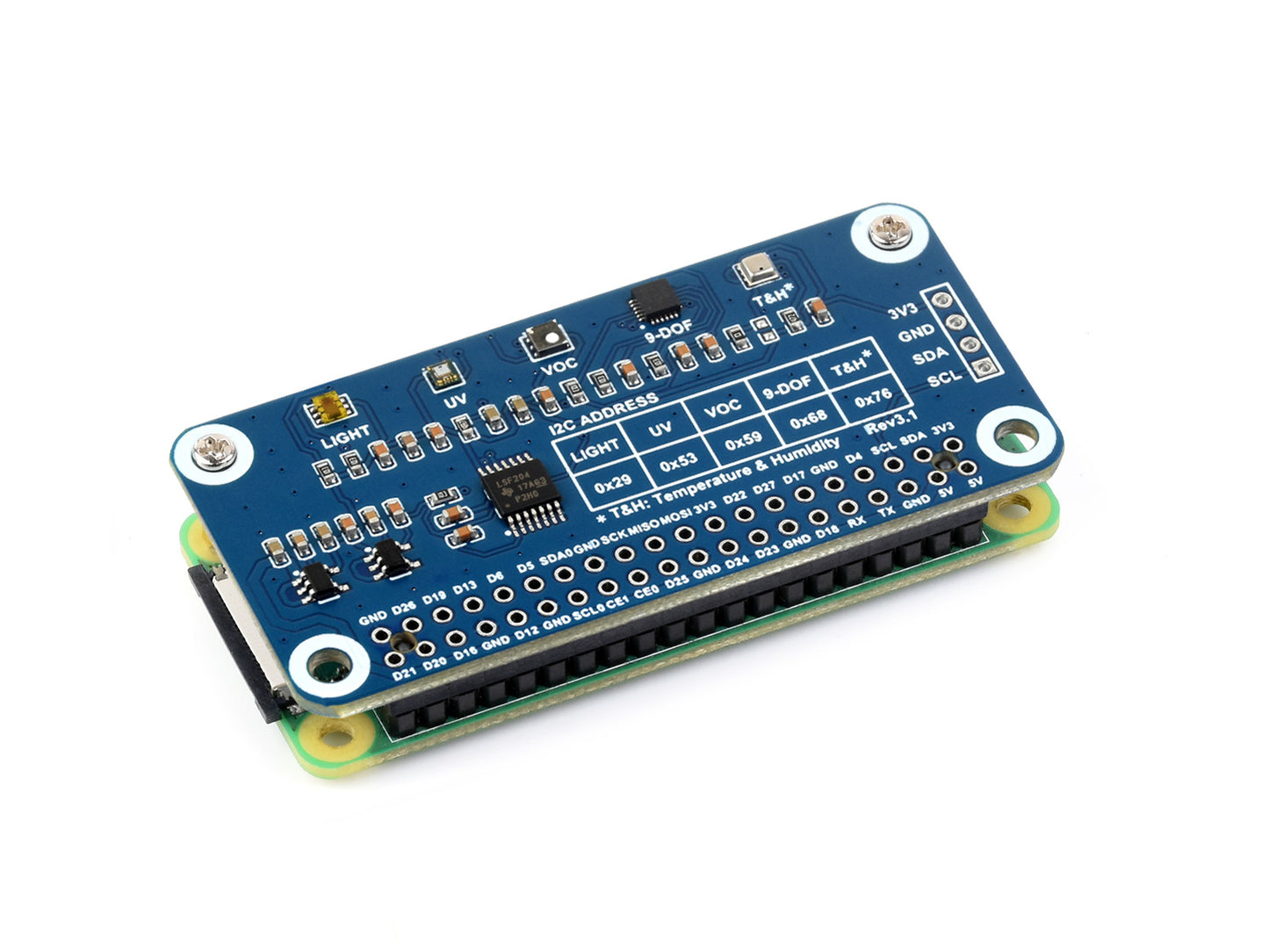 Environment Sensor HAT for Raspberry Pi, I2C Bus