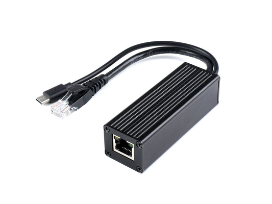 Industrial Gigabit PoE Splitter, Metal Case protection, 5V 2.5A Type-C Out