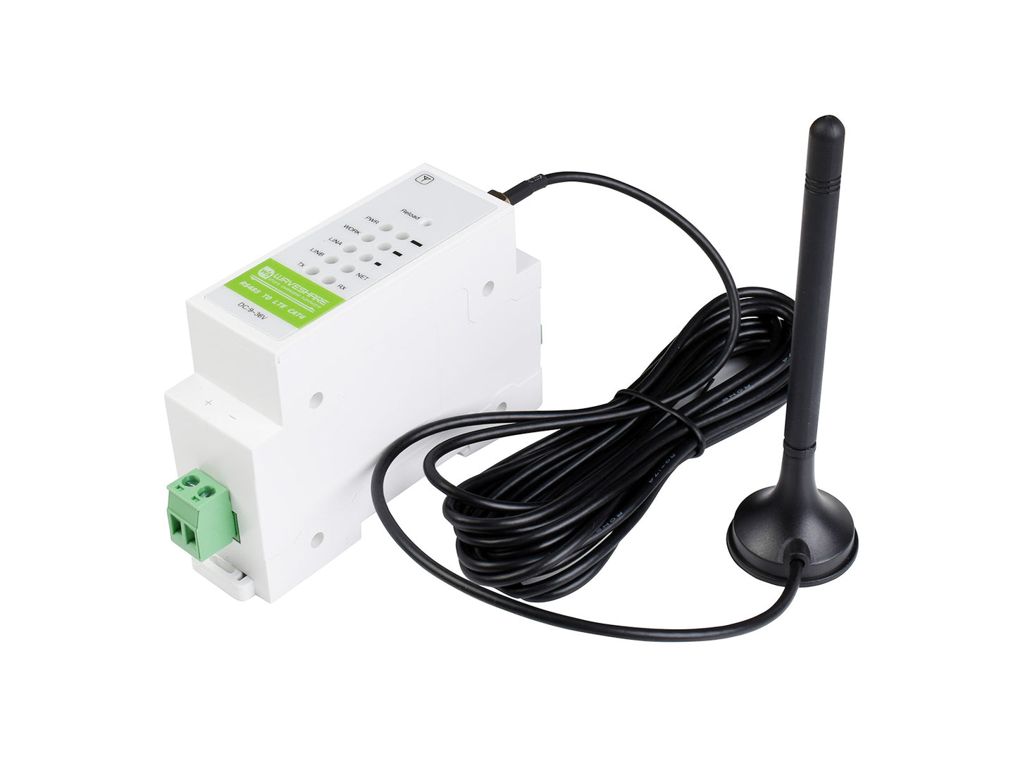 Industrial 4G DTU, RS485 TO LTE CAT4, DIN Rail-Mount, for EMEA, Korea, Thailand, India, Southeast Asia