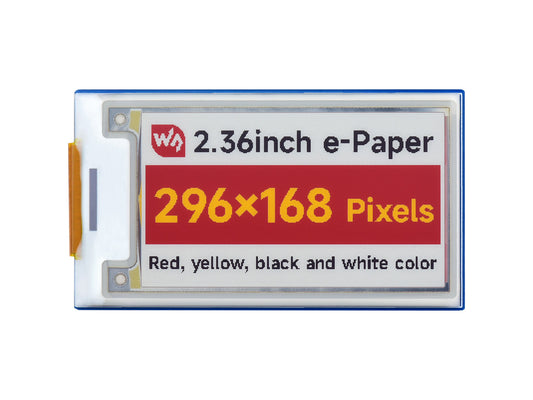 2.36inch E-Paper Module (G), 296 × 168, Red/Yellow/Black/White