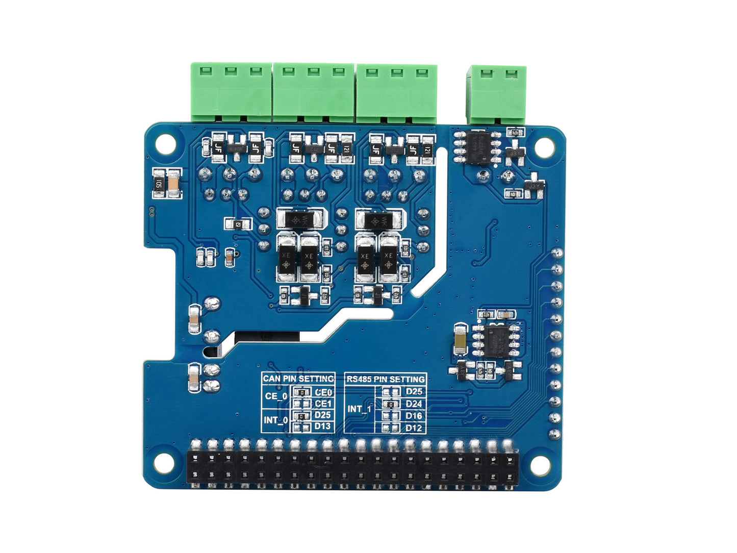 Isolated RS485 CAN HAT (B) For Raspberry Pi, 2-Ch RS485 and 1-Ch CAN, Multi Protections