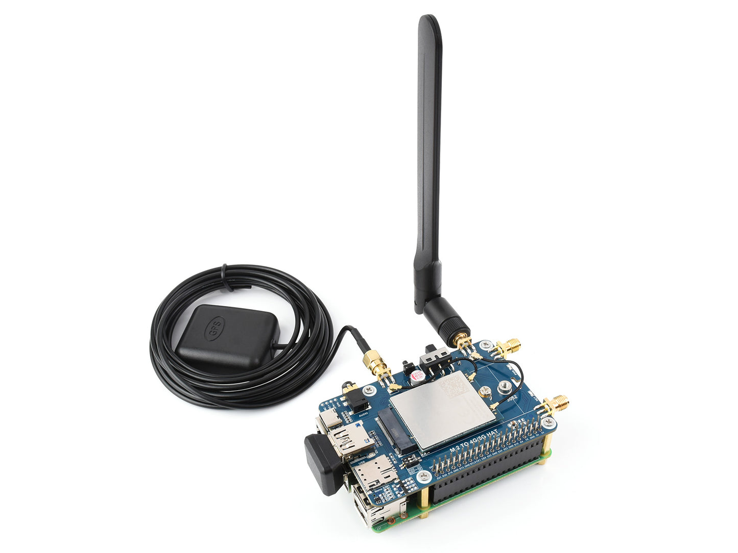 Raspberry Pi LTE Cat 6 Communication HAT, LTE-A Global Multi-band, GNSS Positioning, comes with EM060K-GL Module