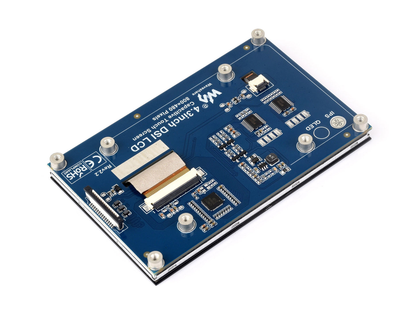 4.3inch QLED Display, DSI Interface, 800 × 480, Integrated Structure, Toughened Glass Panel