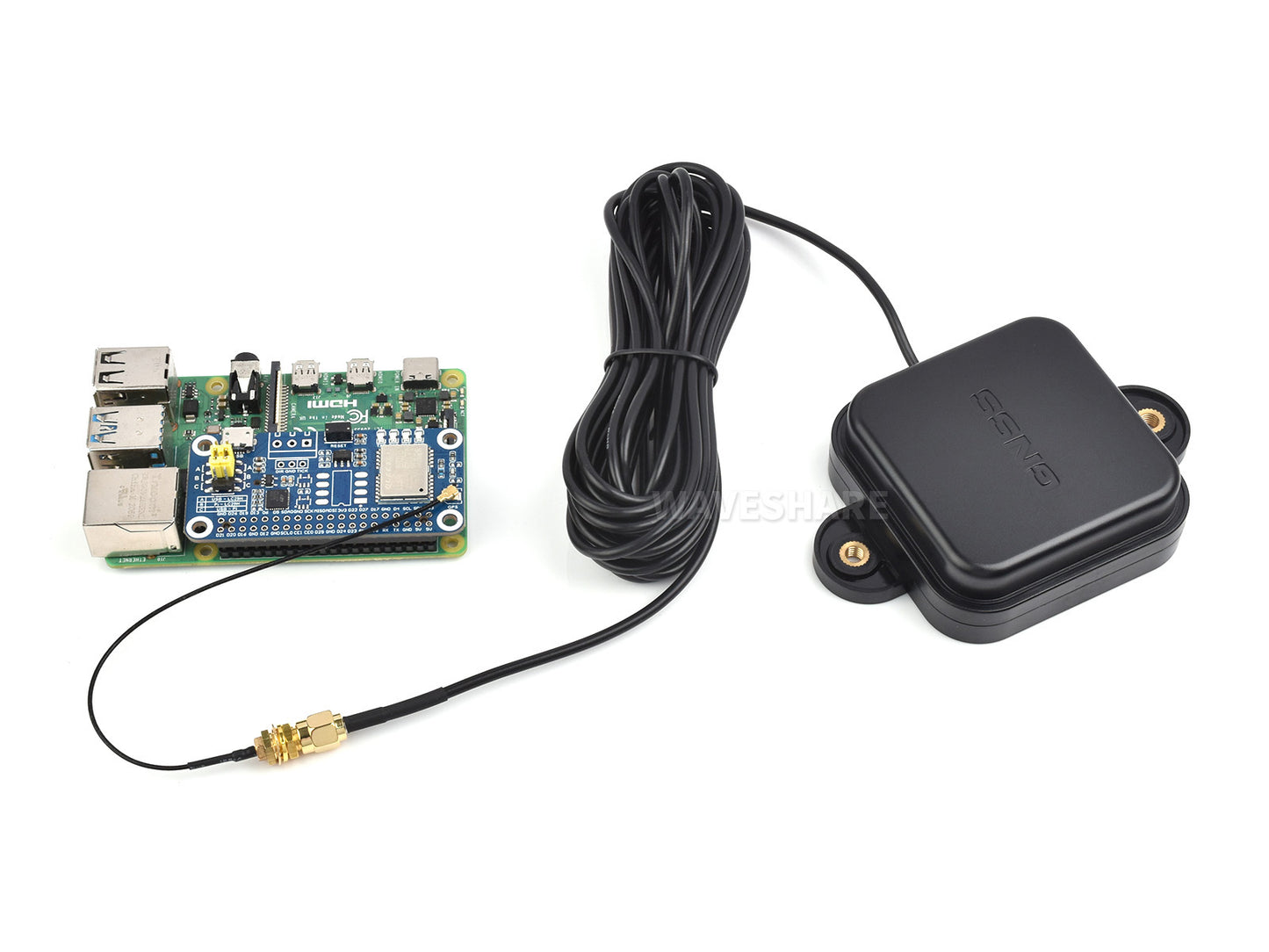 GNSS L1+L2+L5 Multi-GNSS & Multi-Frequency Active Antenna, SMA-J Connector, Supports Multi-GNSS Positioning Systems