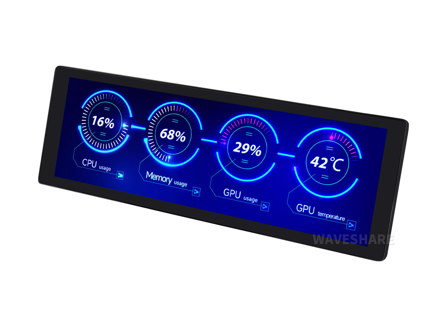 7.9inch IPS Display, 400×1280 Pixel, Toughened Glass Panel, HDMI Interface, Optional Touch Function