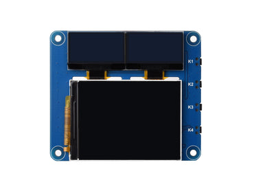 Raspberry Pi OLED/LCD HAT, Onboard 2inch IPS LCD Main Screen and Dual 0.96inch Blue OLED Secondary Screens
