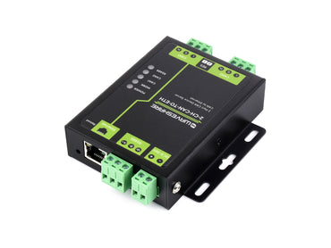 Industrial Grade 2-Ch CAN To Ethernet Server, 2-Ch CAN + RS485 + Ethernet Port, Supports CAN Repeater / CAN To RS485, Dual SOCKET
