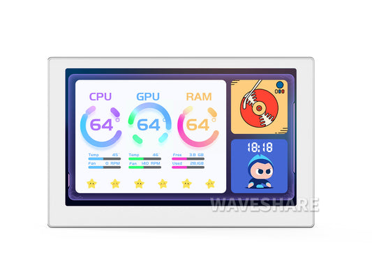 5 / 7 / 8 / 8.8 Inch USB Monitor, AIO LCD Screen, PC Case Secondary Screen / Desktop RGB Ambient Screen, IPS Panel, Type-C Interface, CNC Metal Case