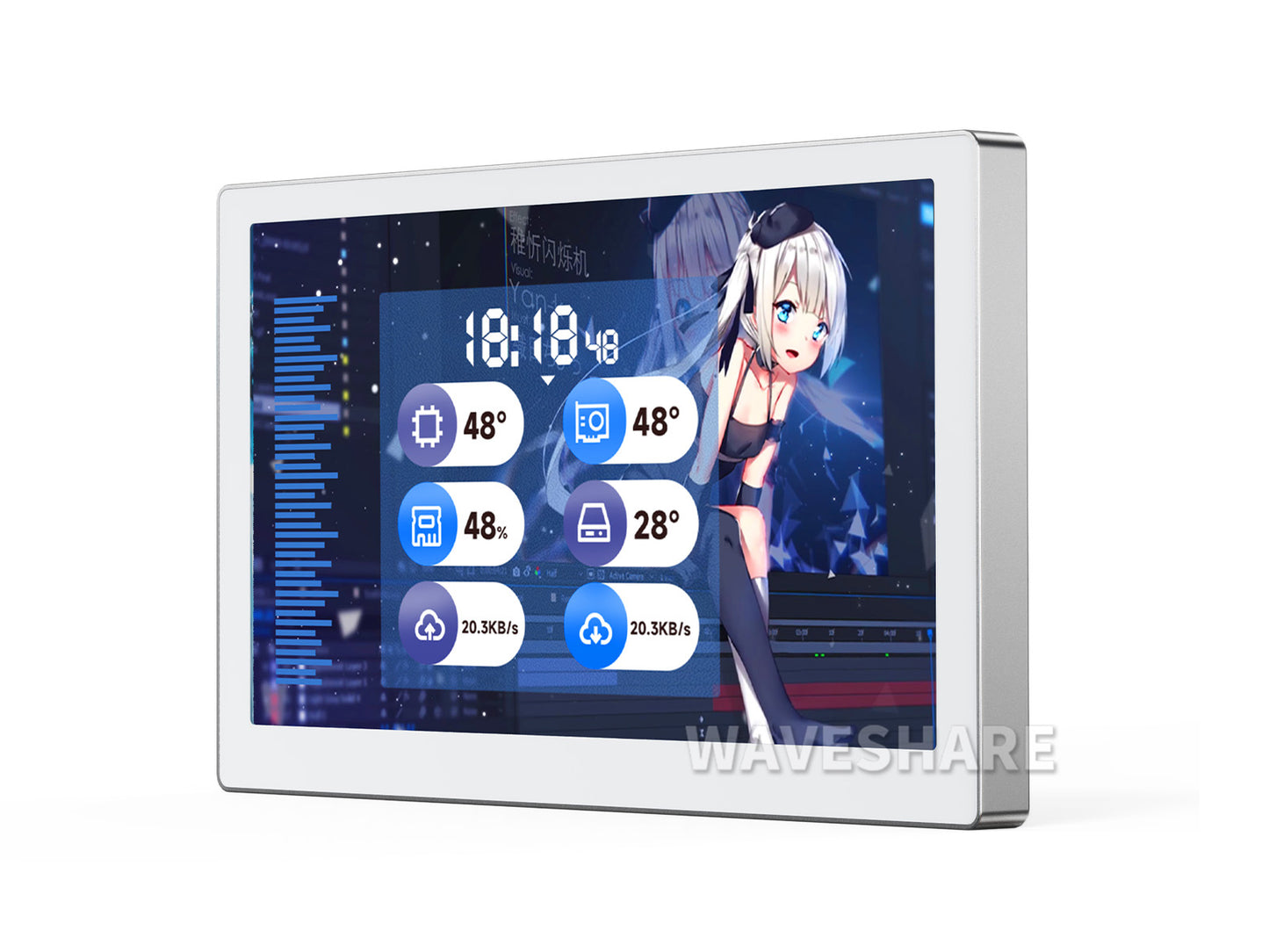 5 / 7 / 8 / 8.8 Inch USB Monitor, AIO LCD Screen, PC Case Secondary Screen / Desktop RGB Ambient Screen, IPS Panel, Type-C Interface, CNC Metal Case