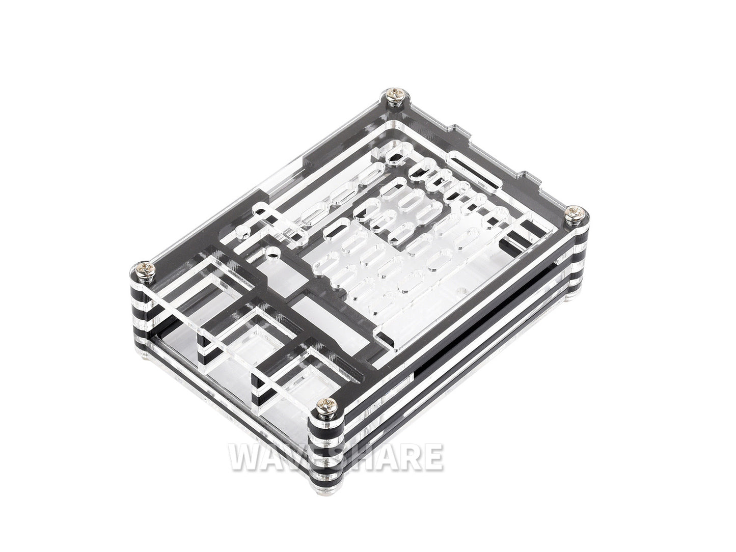 Transparent and Black Acrylic Case for Raspberry Pi 5, Supports installing Official Active Cooler
