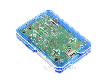 Transparent and Blue Acrylic Case for Raspberry Pi 5, Supports installing Official Active Cooler