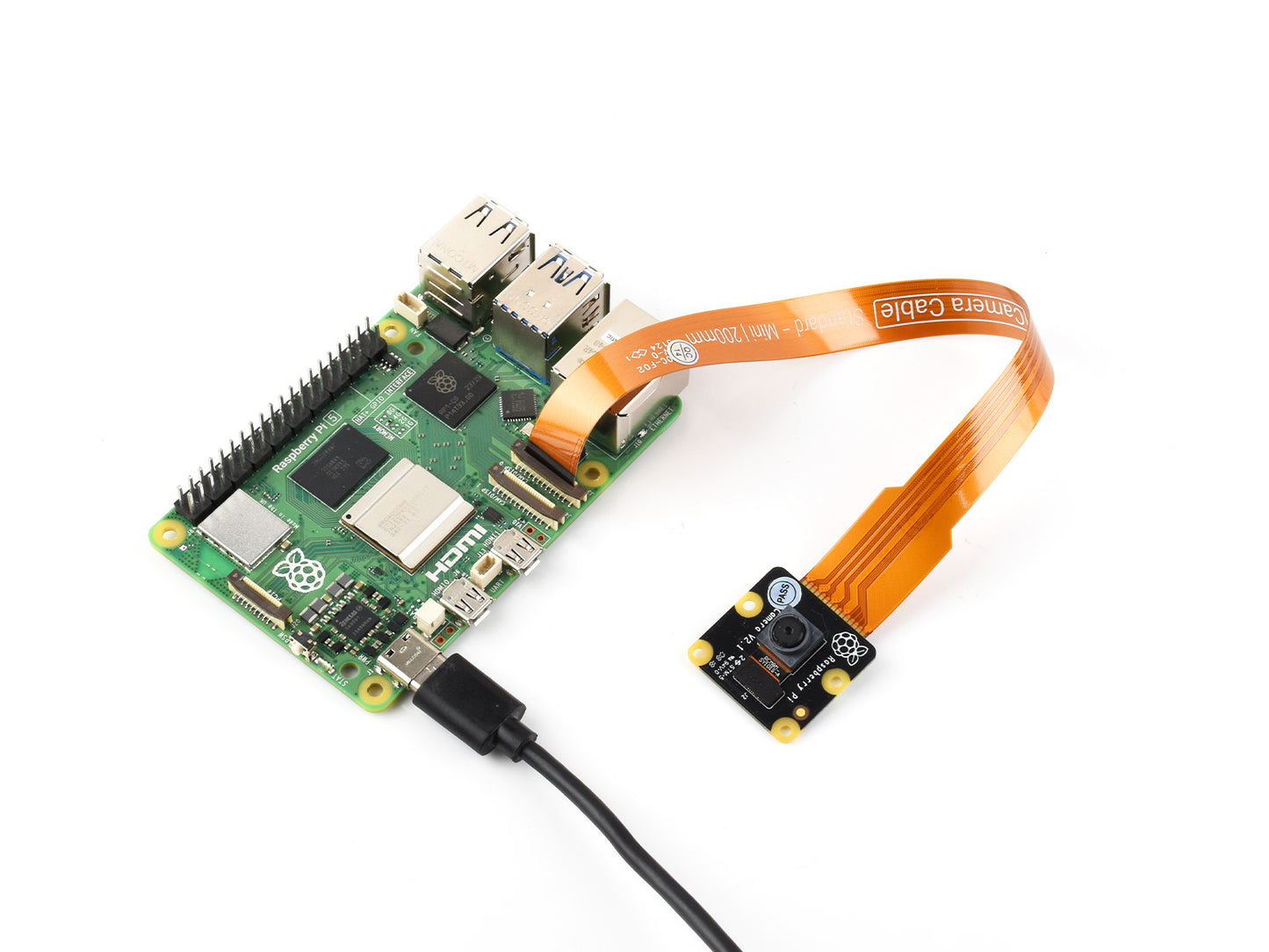 Official Raspberry Pi CSI FPC Flexible Cable 200mm for Raspberry Pi 5, 22Pin To 15Pin, Suitable For CSI Camera Modules