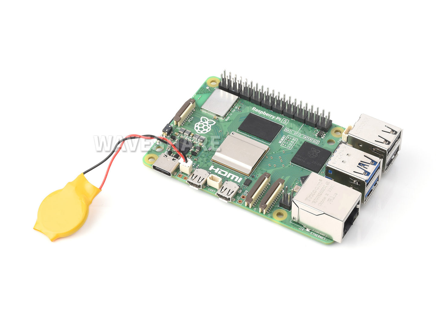 RTC Battery for Raspberry Pi 5, Options For 25mAh / 64mAh / 180mAh Battery Capacity, 2PIN JST connector