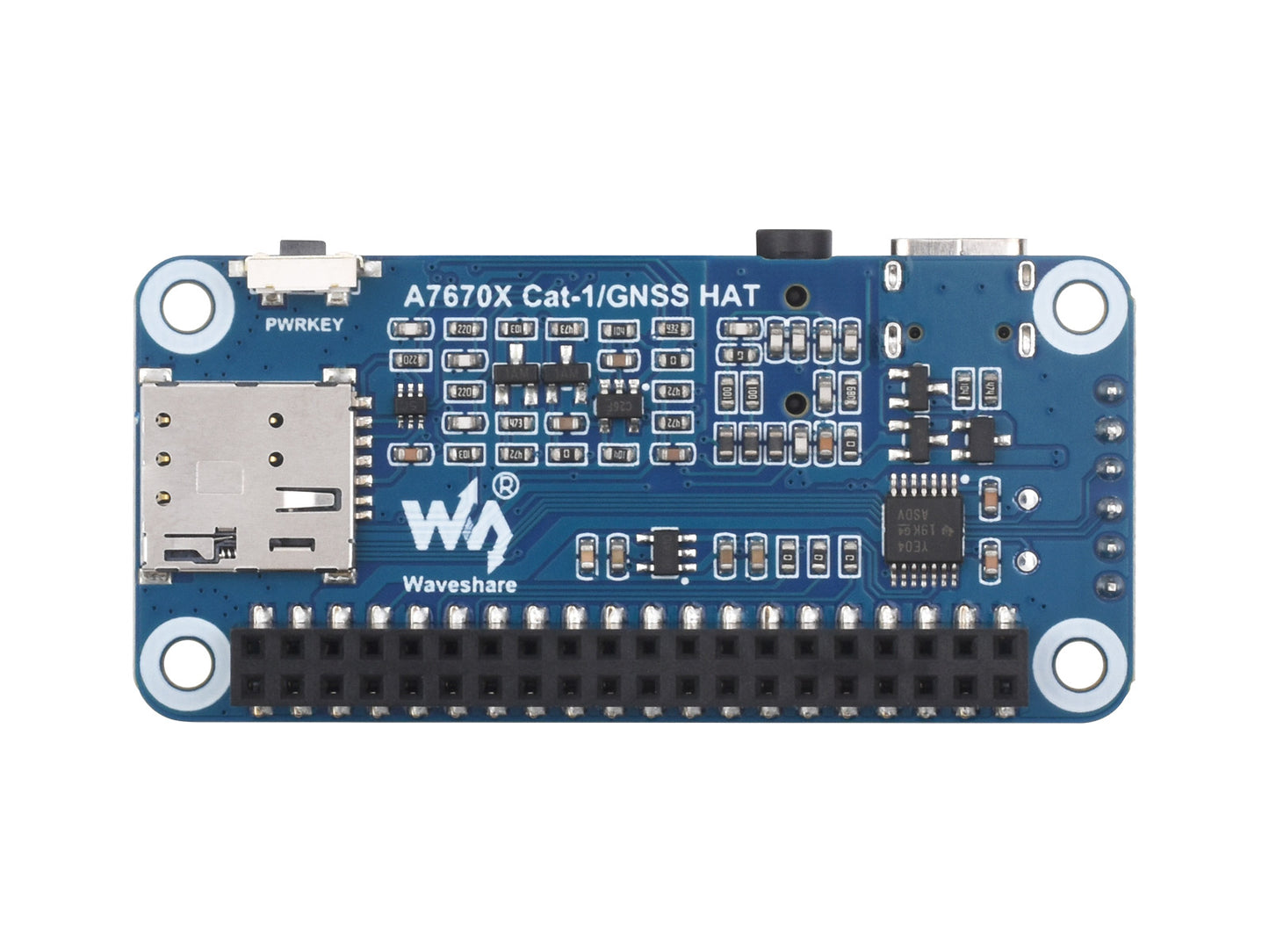 Cat-1/GSM/GPRS/GNSS HAT for Raspberry Pi, Based On A7670E module, LTE Cat-1 / 2G support, GNSS positioning