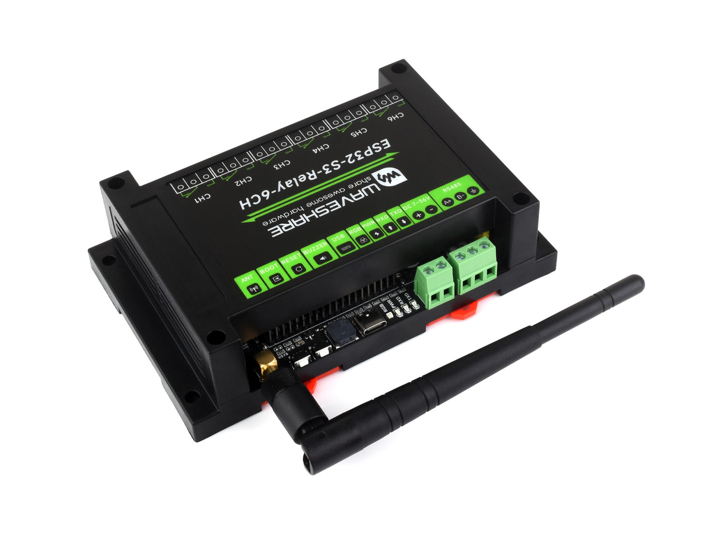 Industrielles 6-Kanal-ESP32-S3-WiFi-Relaismodul, unterstützt WiFi-/Bluetooth-/RS485-Steuerung, Onboard-RS485-/Pico-HAT-Schnittstellen