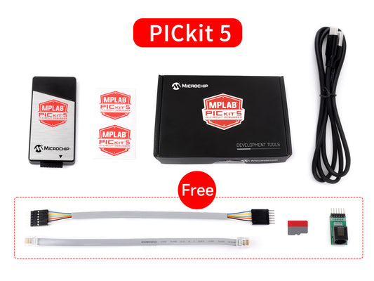 PICkit 5 In-Circuit Debugger/Programmer, Programmer-to-Go support, Type-C port, Supports MPLAB, Card Programmer