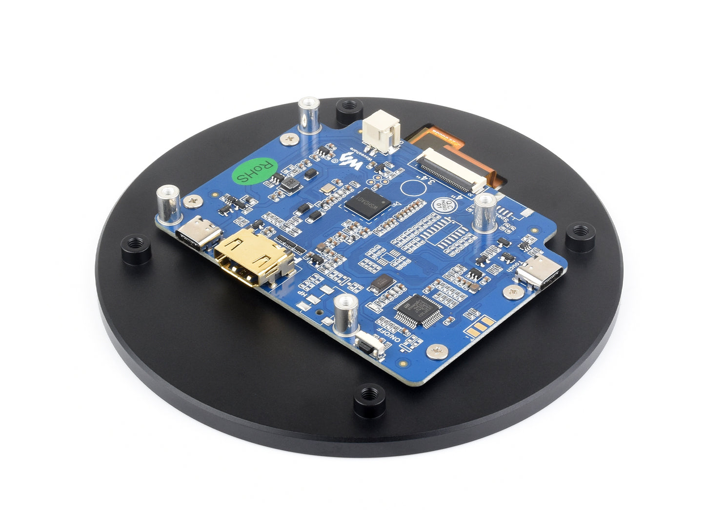 4inch HDMI Round Touch Display, 720 × 720, IPS, 10-Point Touch, Round LCD, Optical Bonding Toughened Glass Panel