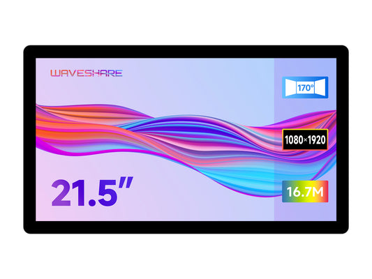 21.5inch Capacitive Touch Display, 1080×1920 Full HD, Optical Bonding Toughened Glass Panel, Supports Raspberry Pi / Jetson Nano