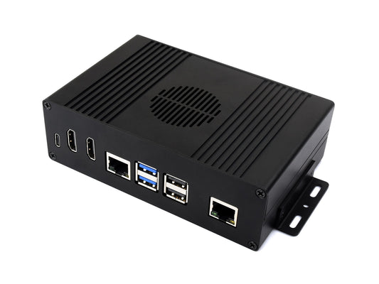 Multi-functional All-in-one Mini-Computer Kit Designed for Raspberry Pi 5 (NOT included), Aluminum Alloy Case, Options for Inside PCIe adapter board