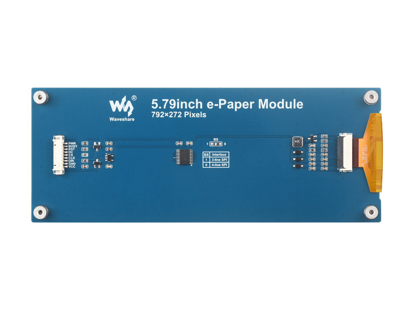 5.79inch e-Paper display (G), e-ink display, 792x272, Red/Yellow/Black/White, SPI Interface
