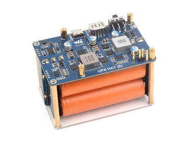 UPS HAT (E) for Raspberry Pi, Supports 4× 21700 Li batteries (NOT included), Bi-Directional Fast charging, 5V 6A Output, Pogo Pins Connector, Raspberry Pi UPS