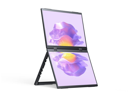 14inch / 15.6inch / 18.5inch Dual-Screen Portable Monitor, Dual-1080p High Definition Foldable Screen, 100%sRGB, 178° Wide Viewing Angle, Built-in Gravity Sensor, Hi-Fi Speaker